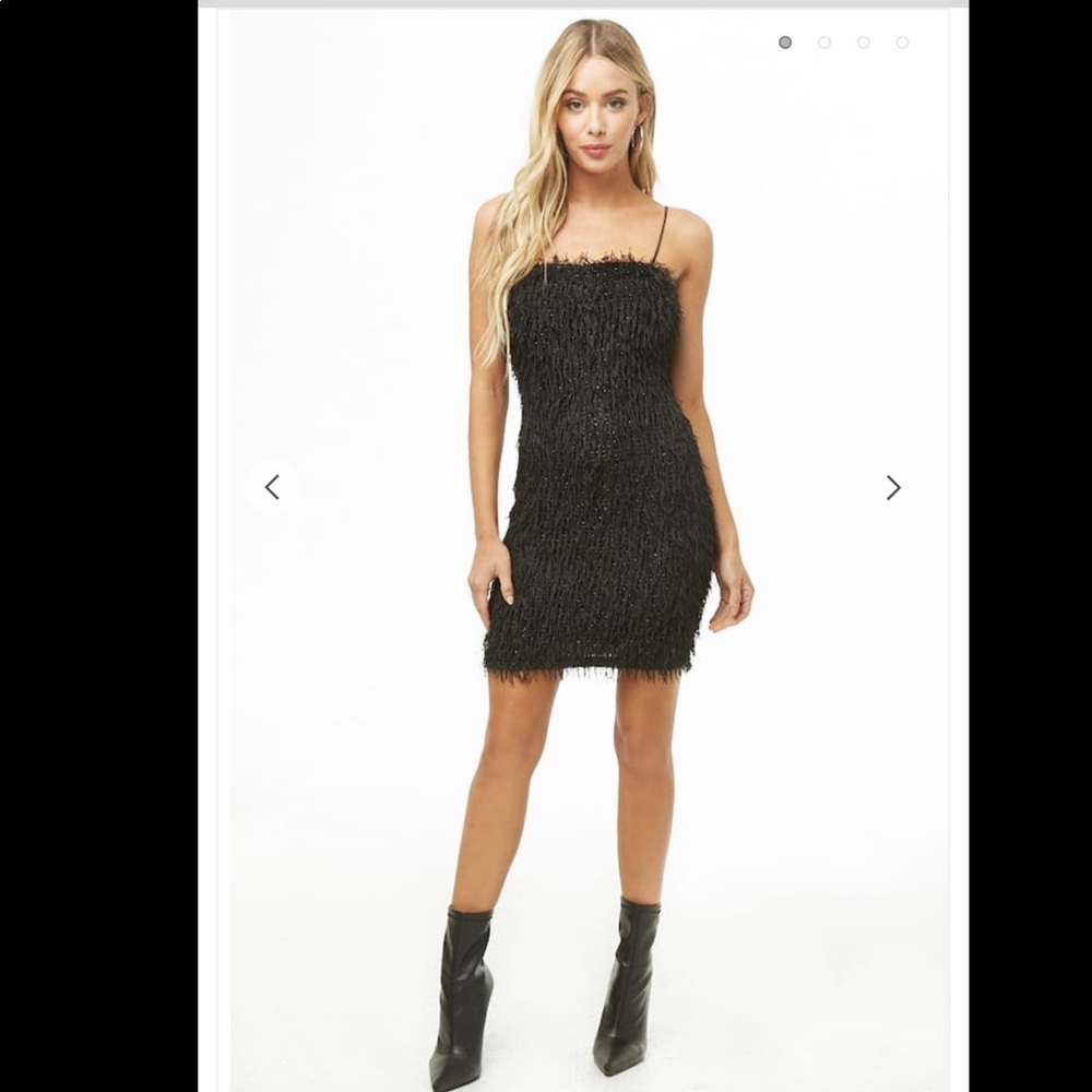 Glitter fringe cami dress